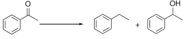 Hydrogenation of benzyl carbonyl to methylene or benzyl alcohol